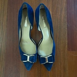 BCBGenerations navy blue, suede 3 inch heels.